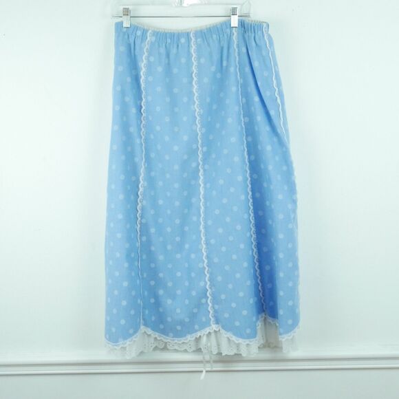 Vintage Medium Dress Set FLAWS Prairie Western Polka Dot Pioneer Puff Sleeve 80s - Picture 10 of 12